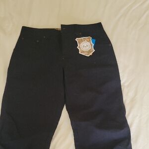 Navy Blue Pants with Badge Detail